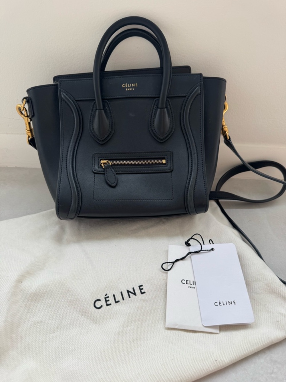 Celine Black Nano Crossbody with Gold Hardware. Phoebe Philo Era - Picture 10 of 13